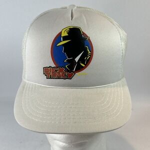 Vintage Dick Tracy Hat Cap Snap Back Trucker Foam Mesh Graphic Disney 90's Promo
